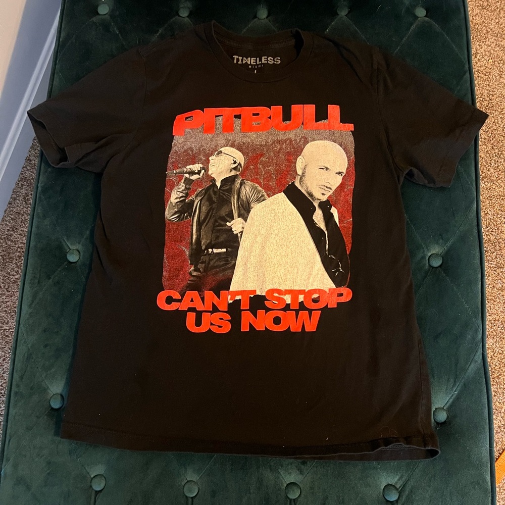 Pit Bull Can’t Stop Us Now Summer Tour 2022 Double Sided Shirt Adult L